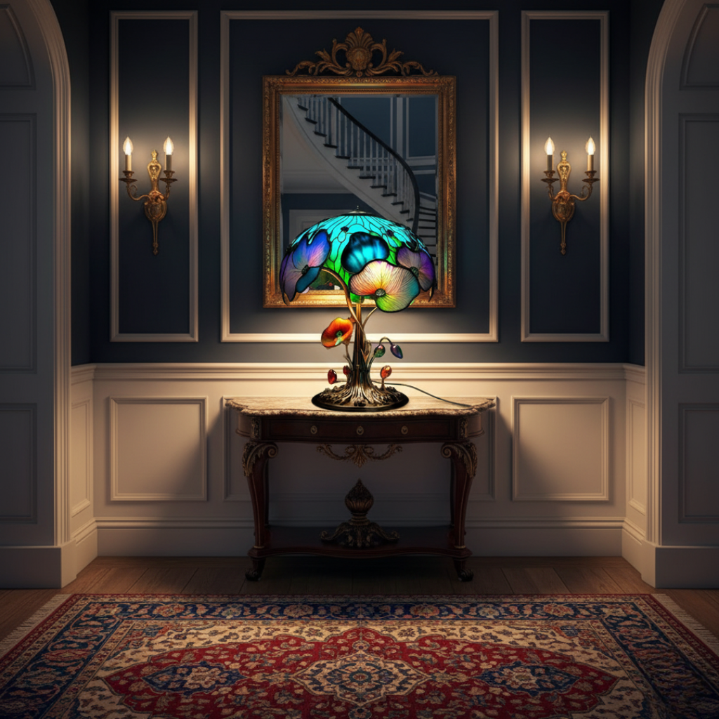 Bohemian Chic Floral Mushroom Lamp