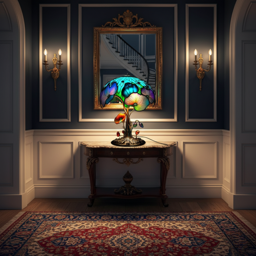 Bohemian Chic Floral Mushroom Lamp