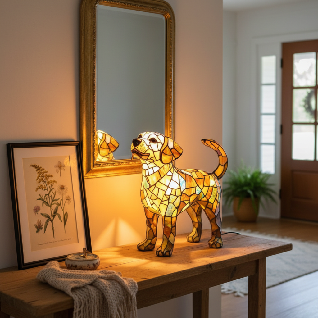 Labrador de Cristal Lampe