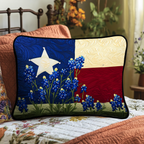 Taie d'oreiller matelassée Fierté du Texas – vue de face