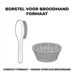 Formaat van de borstel voor broodmand