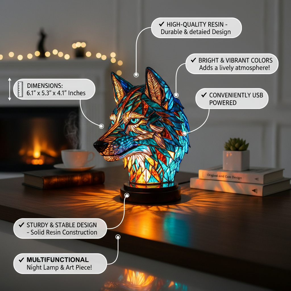Charming Wolf Shaped Bo Lamp
