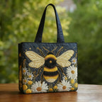 Bij met Madeliefjes en Sterren gewatteerde tote bag