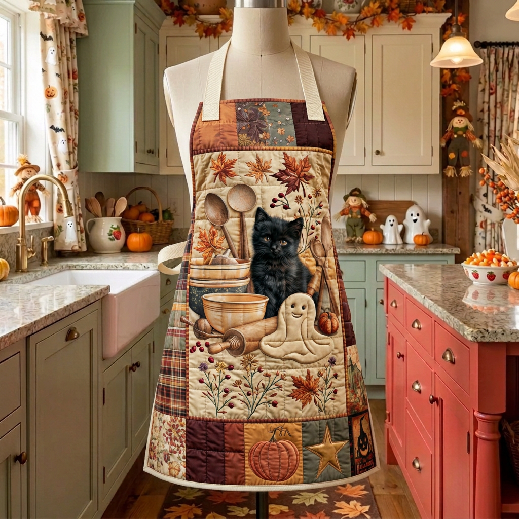Tablier de cuisine matelassé Compagnon de Cuisine sur un mannequin