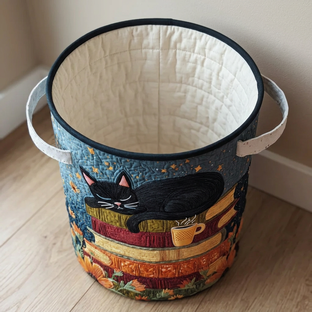 Panier à linge matelassé Charme douillet, vide, avec sa doublure matelassée crème