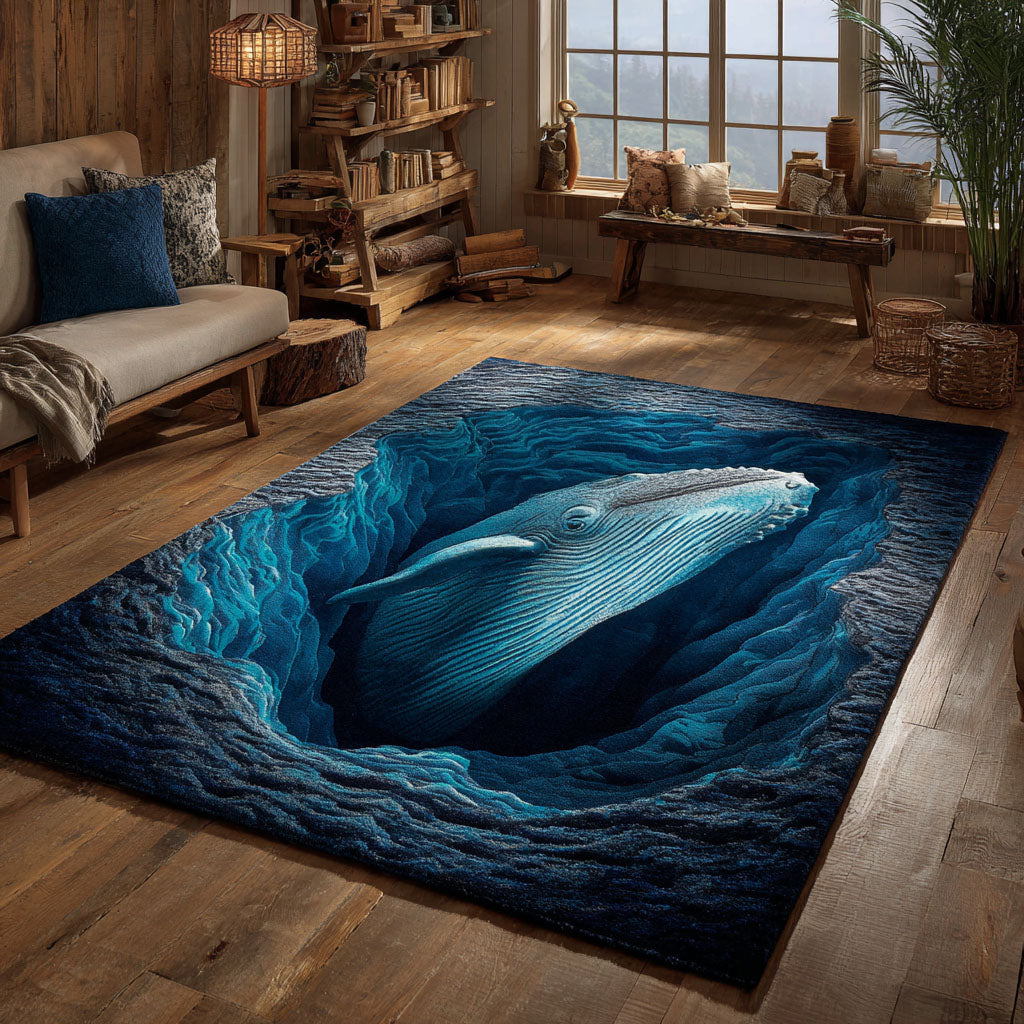 Vloerkleed Walvis in de diepte – in een gezellig interieur