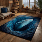 Vloerkleed Walvis in de diepte – in een gezellig interieur