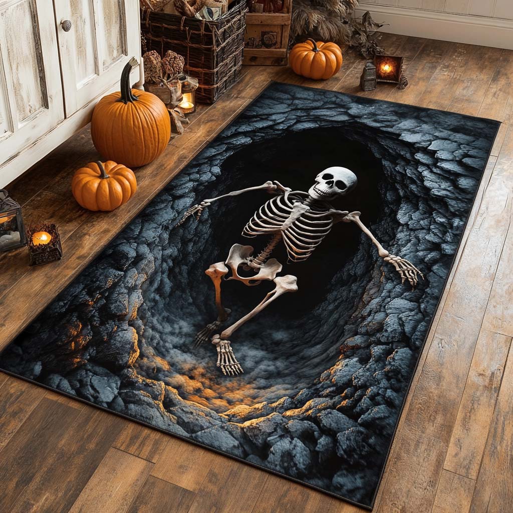 Tapis Squelette des abysses – dans un intérieur chaleureux