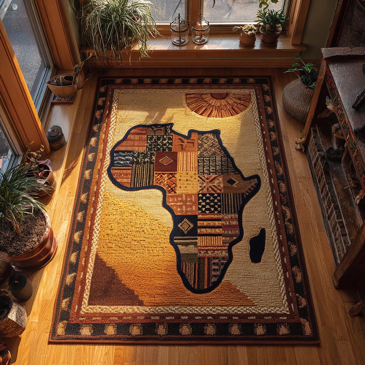 Tapis Horizon africain – dans un intérieur chaleureux