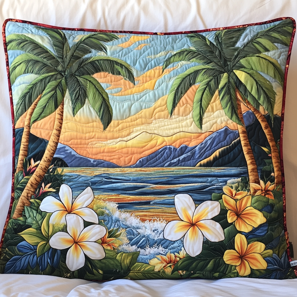 Taie d'oreiller matelassée Douceur Aloha – vue de face