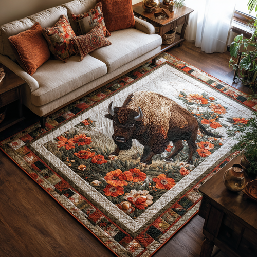 Tapis Bison ambré – mis en situation dans une pièce