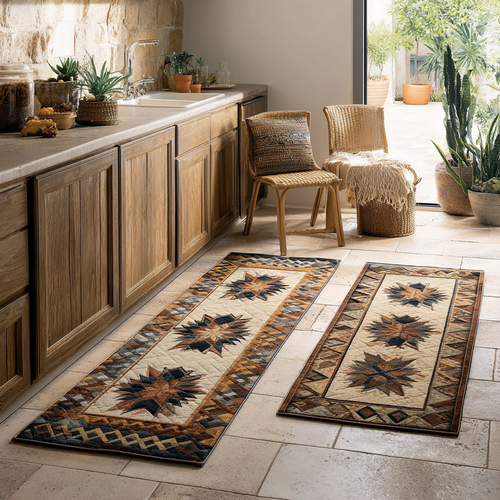 Lot de tapis de cuisine Aube Ambrée
