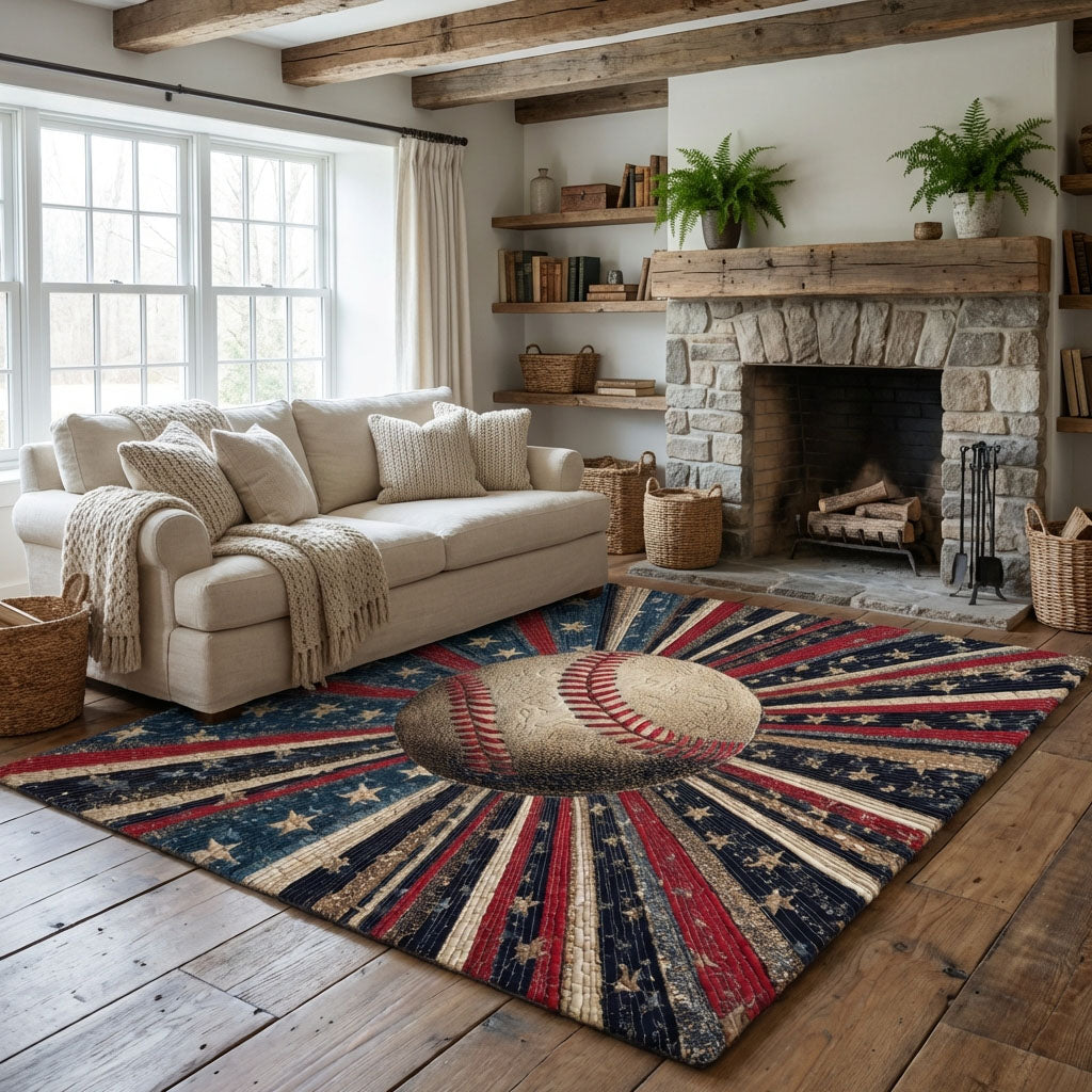 Tapis Baseball Americana – mis en situation dans une pièce