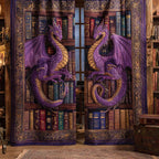 Rideaux matelassés Dragons améthyste – lot de 2 panneaux