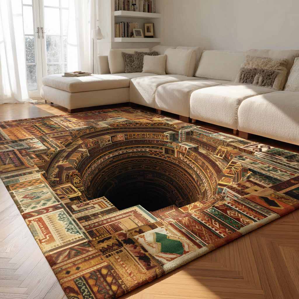 Tapis Abîme patchwork – mis en situation dans une pièce