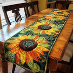 Chemin de table matelassé Jardin Artistique de Tournesols
