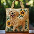 Quilted Golden Tote Bag