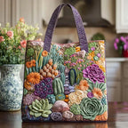 Sac cabas matelassé Jardin de Succulentes