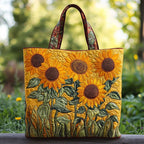 Klassieke Zonnebloem gewatteerde tote bag