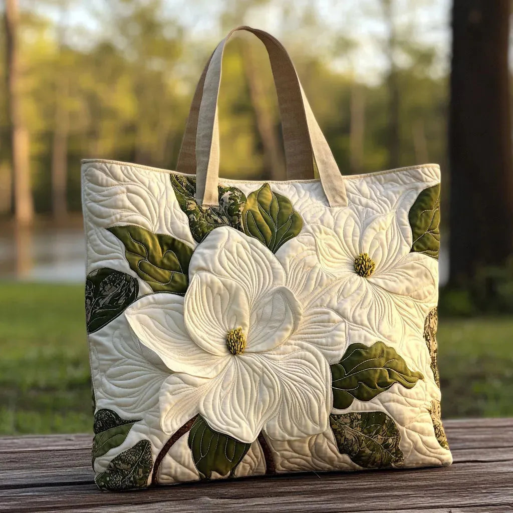Jardin de Lys Blancs Sac Artisanal Matelassé