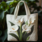 Witte Melkbeker gewatteerde tote bag