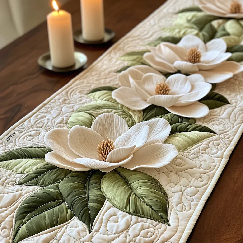 Chemin de table matelassé Grâce en Fleurs