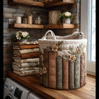 Panier à linge matelassé Chronique fleurie