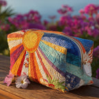 Gewatteerde make-uptas Boho-zonnestralen