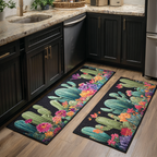 Lot de tapis de cuisine Cactus en Fleurs