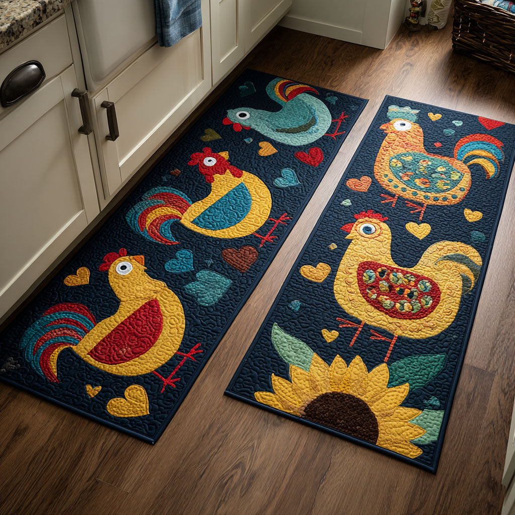 Lot de tapis de cuisine Bosquet des Poules