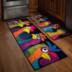 Lot de tapis de cuisine Printemps des Poules