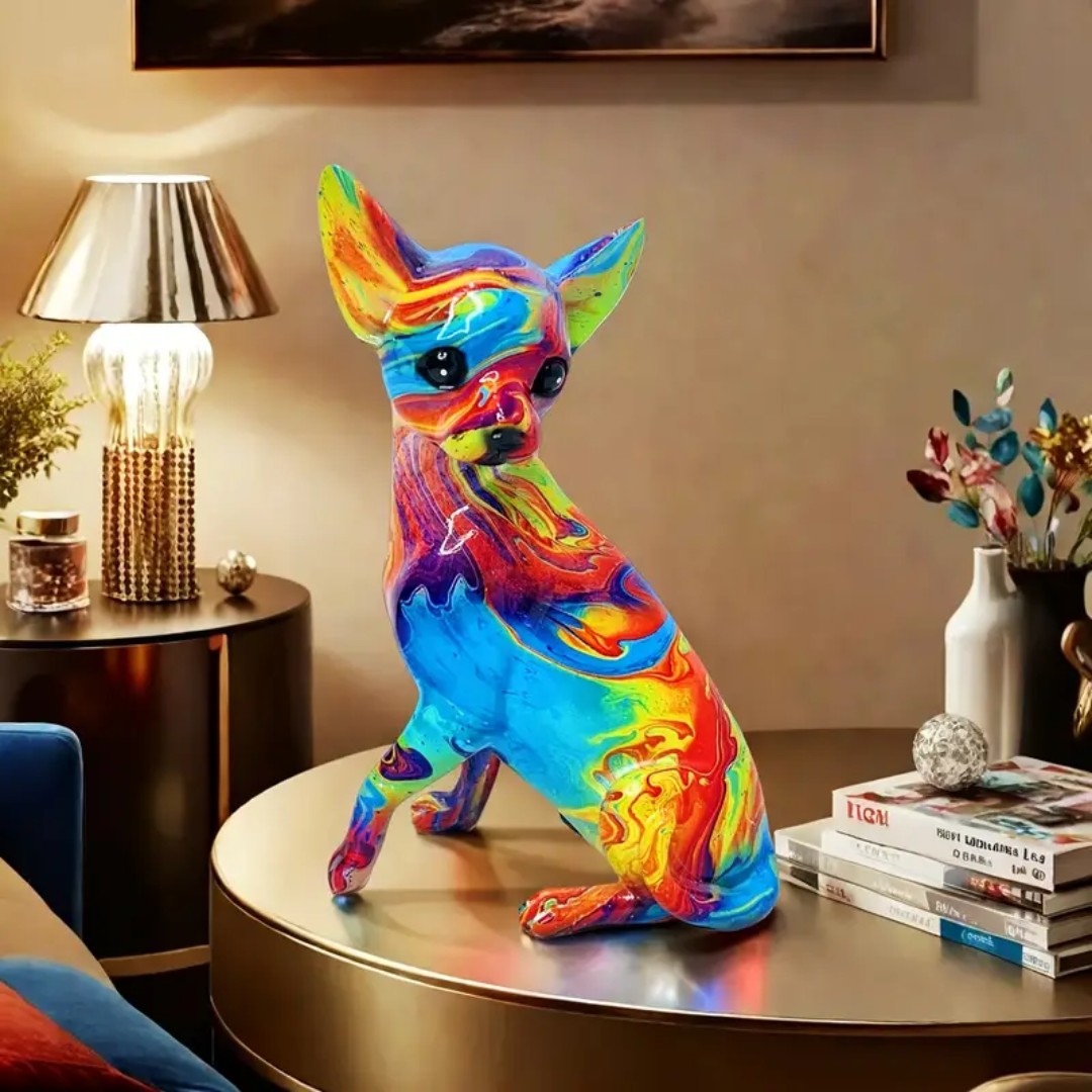 Chihuahua Table Lamp in Vibrant Resin