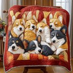 Gewatteerde bedsprei Corgiknuffelclub – volledig ontwerp