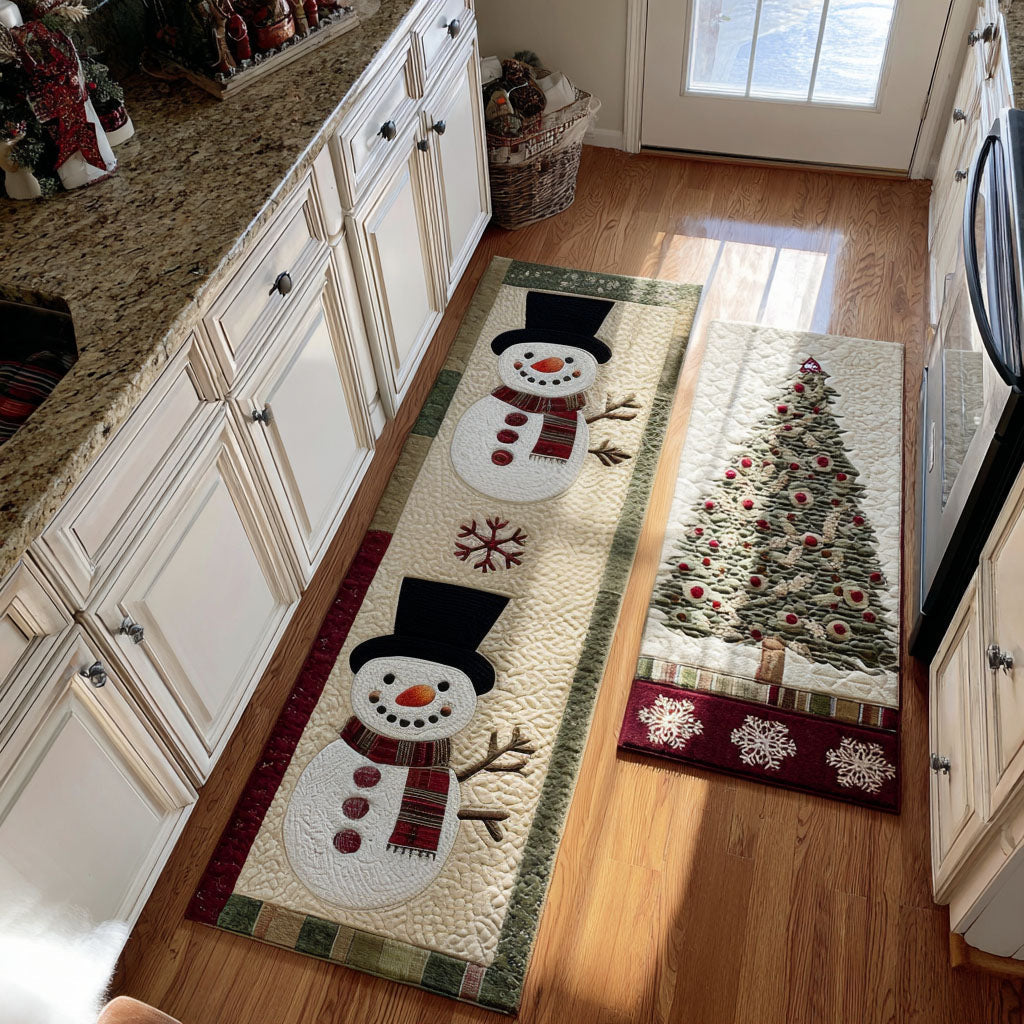 Lot de tapis de cuisine Chalet Givré