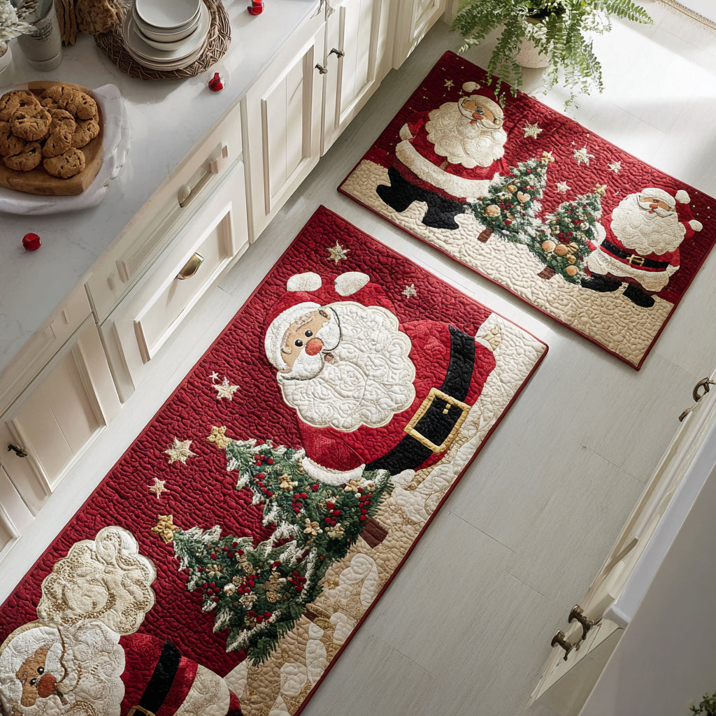 Lot de tapis de cuisine Père Noël Douillet