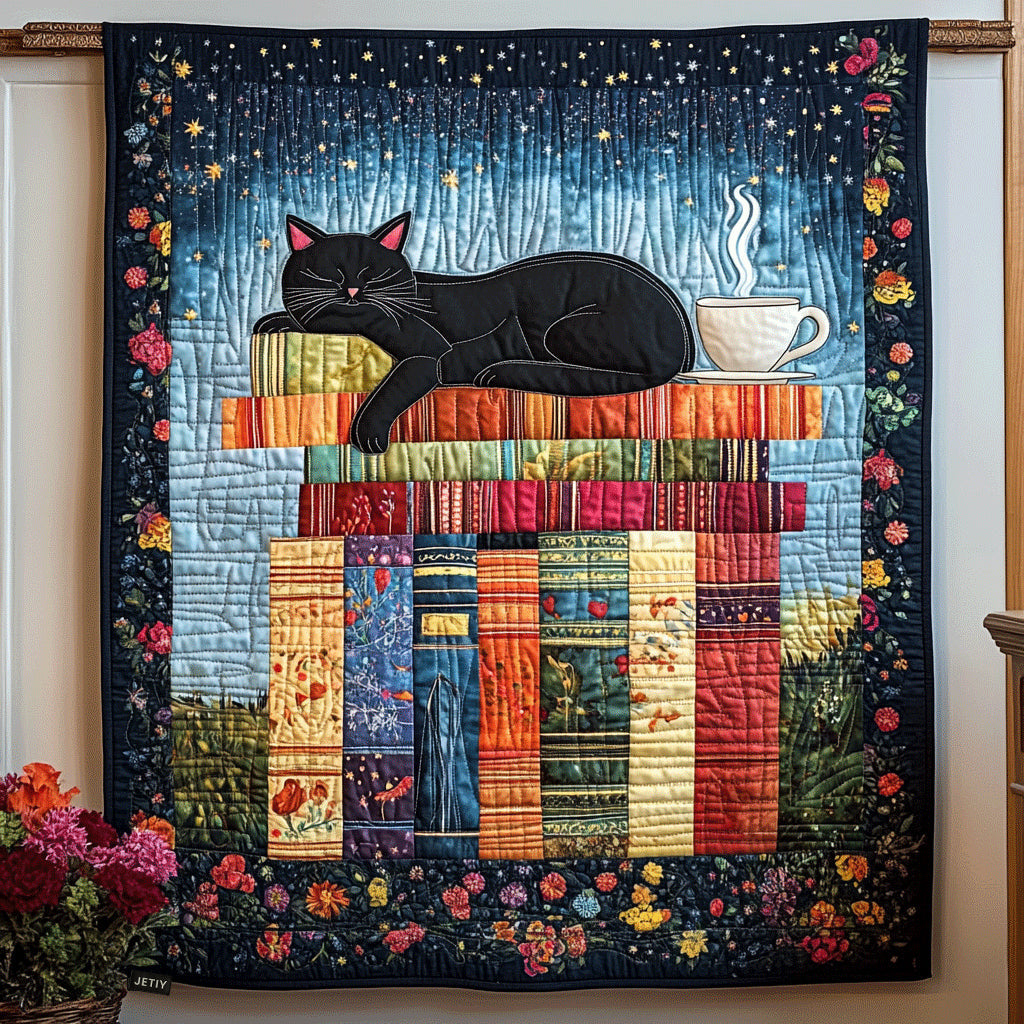 Couvre-lit matelassé Rêve de chat câlin – motif complet