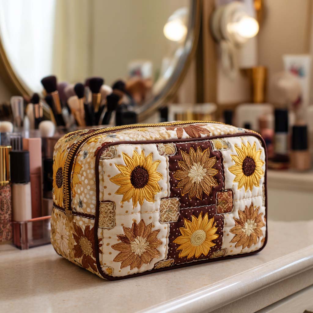 Trousse de maquillage matelassée Soleil du Quotidien