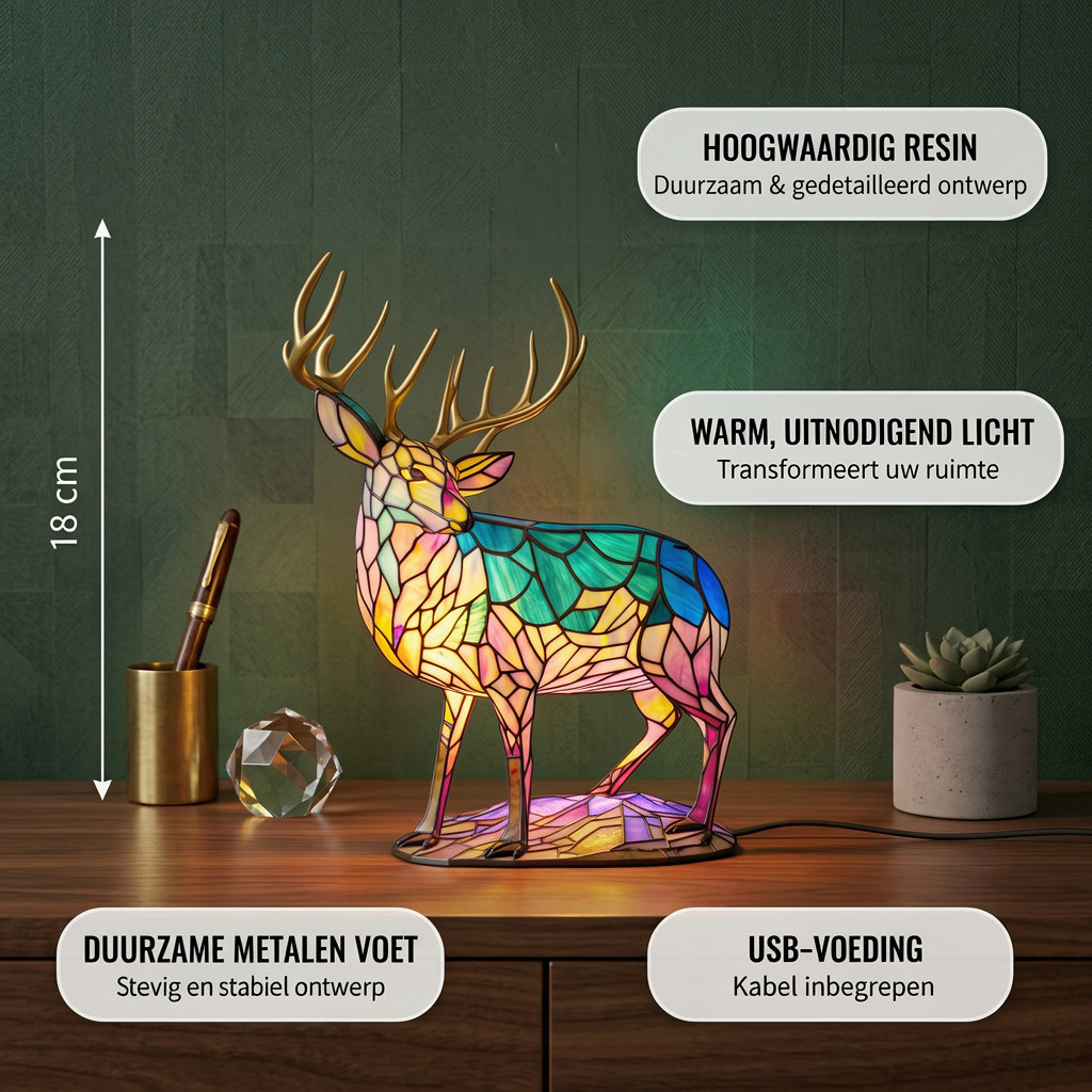 Hertenlamp Sand dierenlamp met productkenmerken
