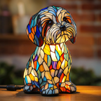 Gezellig Samen dierenlamp in glas-in-lood-stijl, verlicht