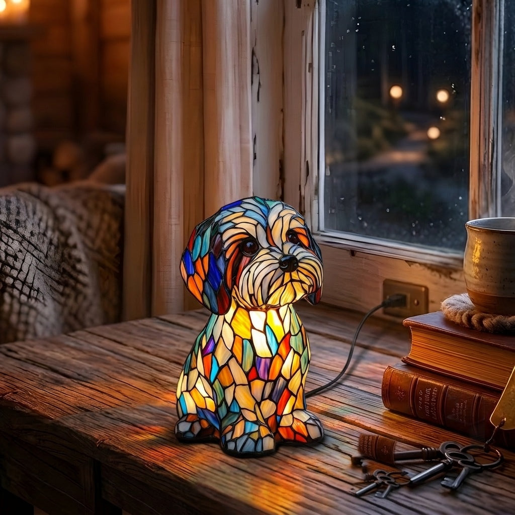 Gezellig Samen dierenlamp die gezellig gloeit in een kamer 's avonds