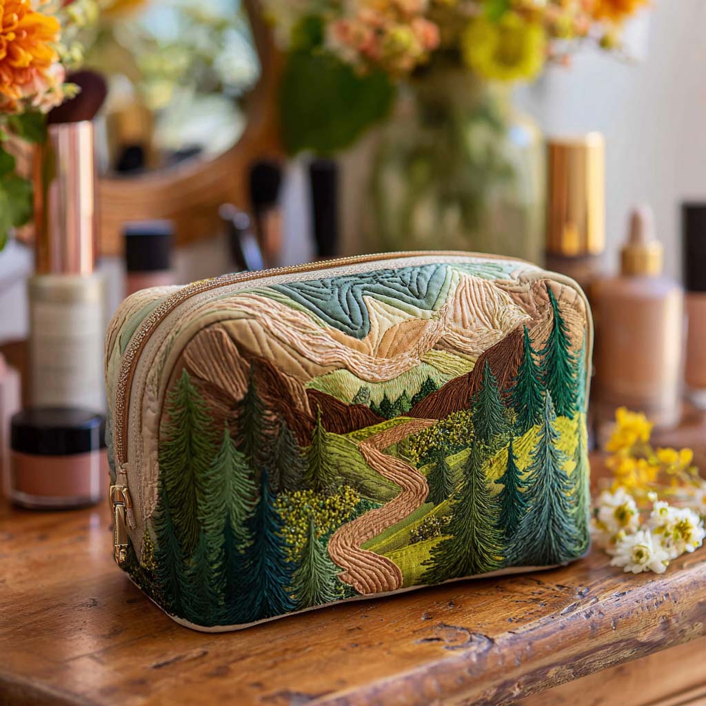 Trousse de maquillage matelassée Canopée d'Émeraude