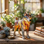 Nala Hond dierenlamp op een houten tafel in een lichte kamer