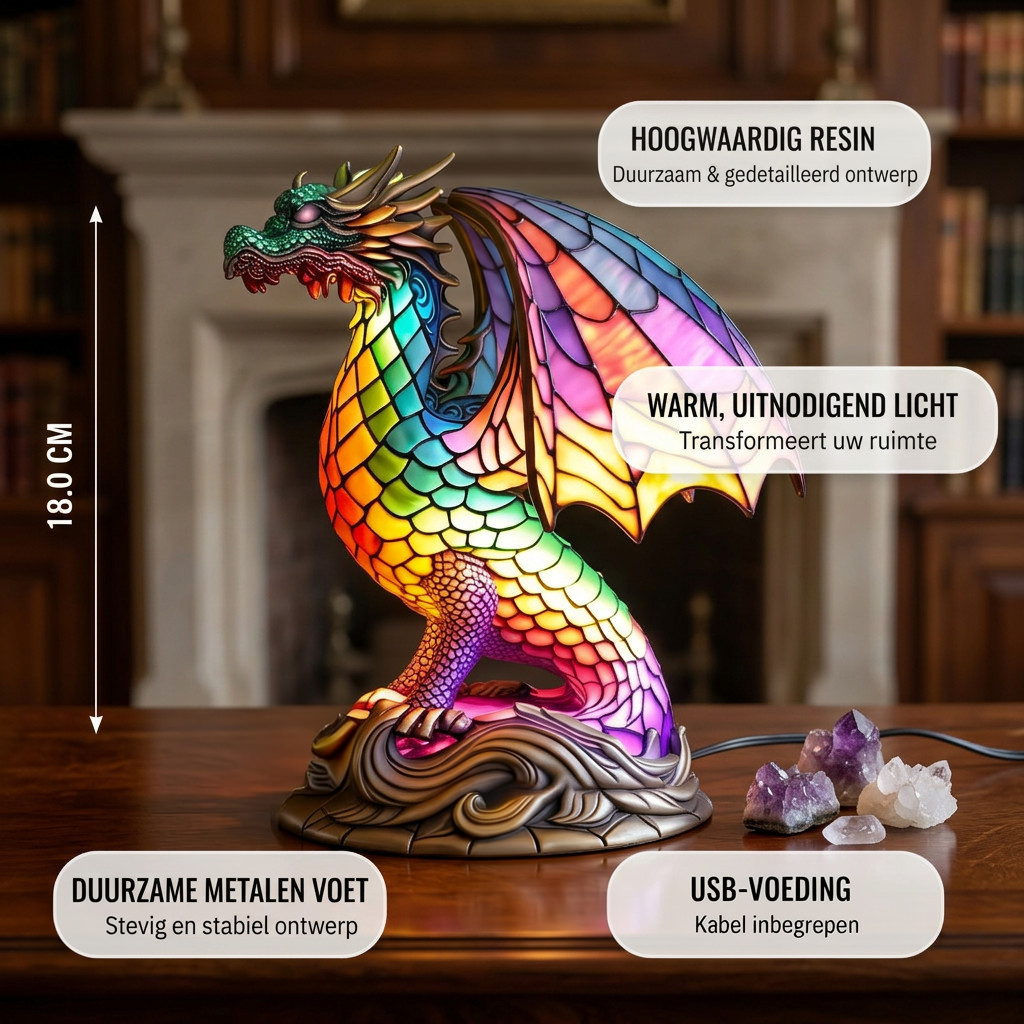 Lampe animale Wammes Dragon avec les caractéristiques du produit