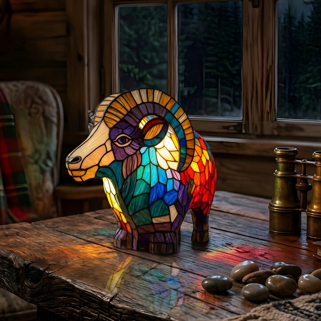 Jip Geit dierenlamp die gezellig gloeit in een kamer 's avonds