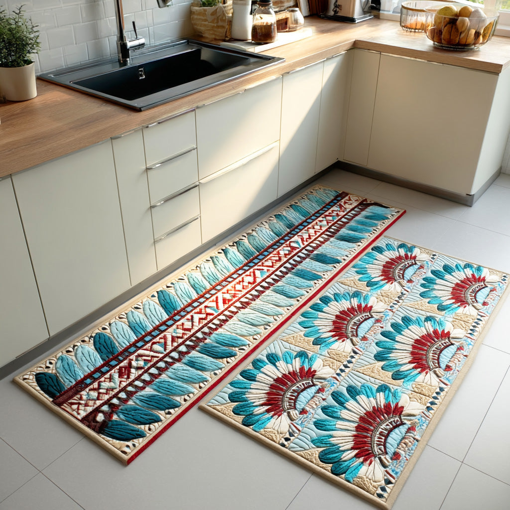 Lot de tapis de cuisine Couronne de Plumes