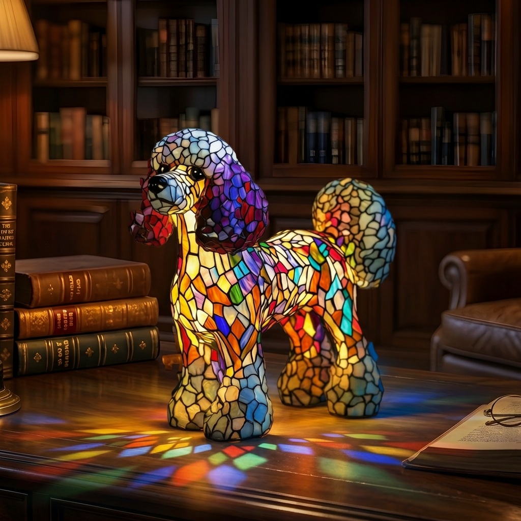 Lampe animale Cristal de Flamme allumée dans une pièce chaleureuse le soir