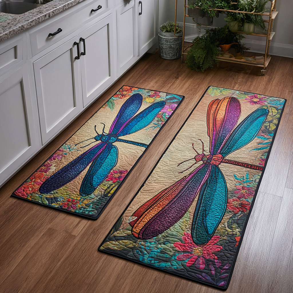 Lot de tapis de cuisine Douce Libellule