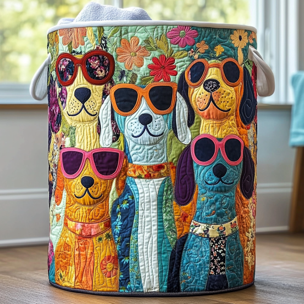 Gewatteerde wasmand Vrolijke honden