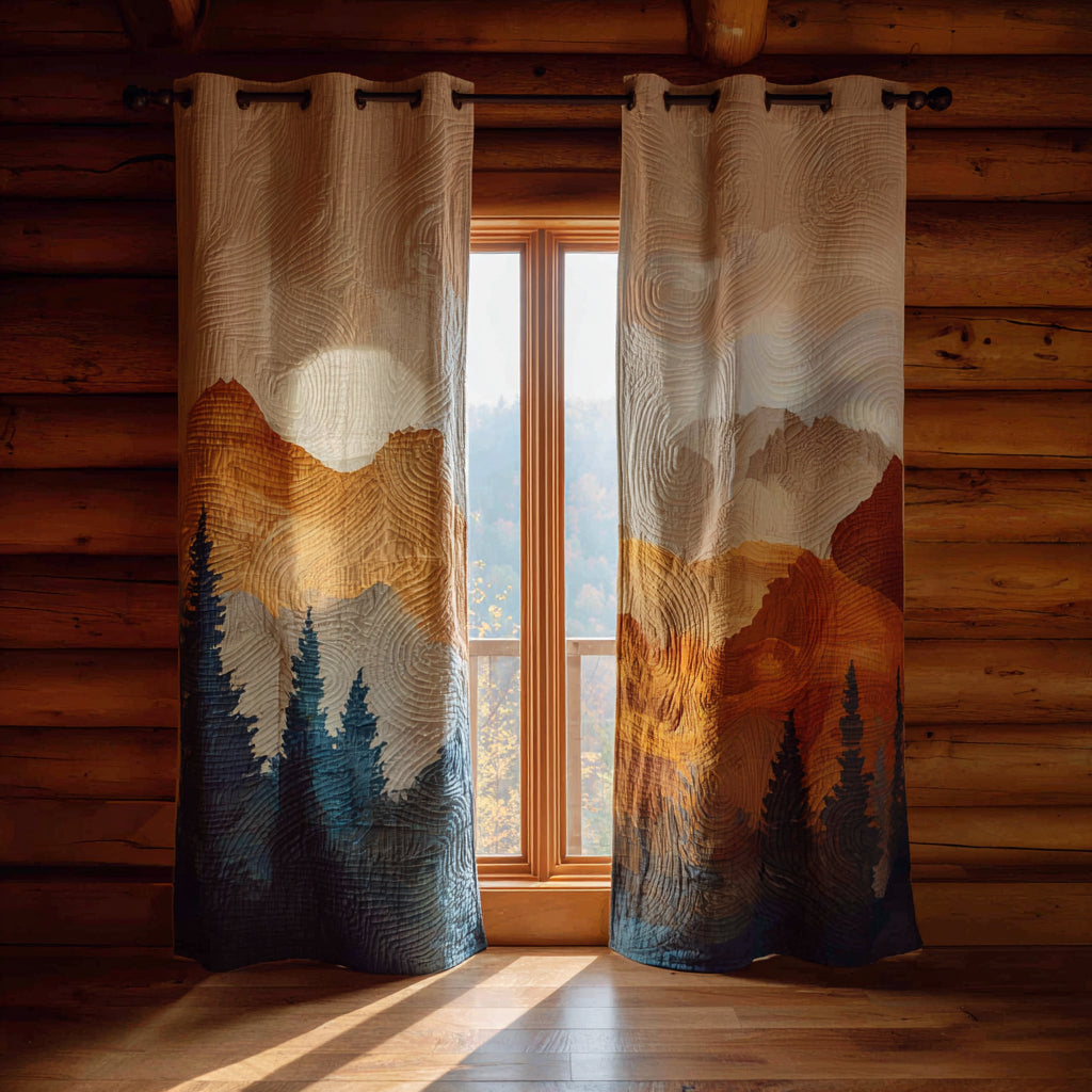 Rideaux matelassés Clairière cachée – lot de 2 panneaux
