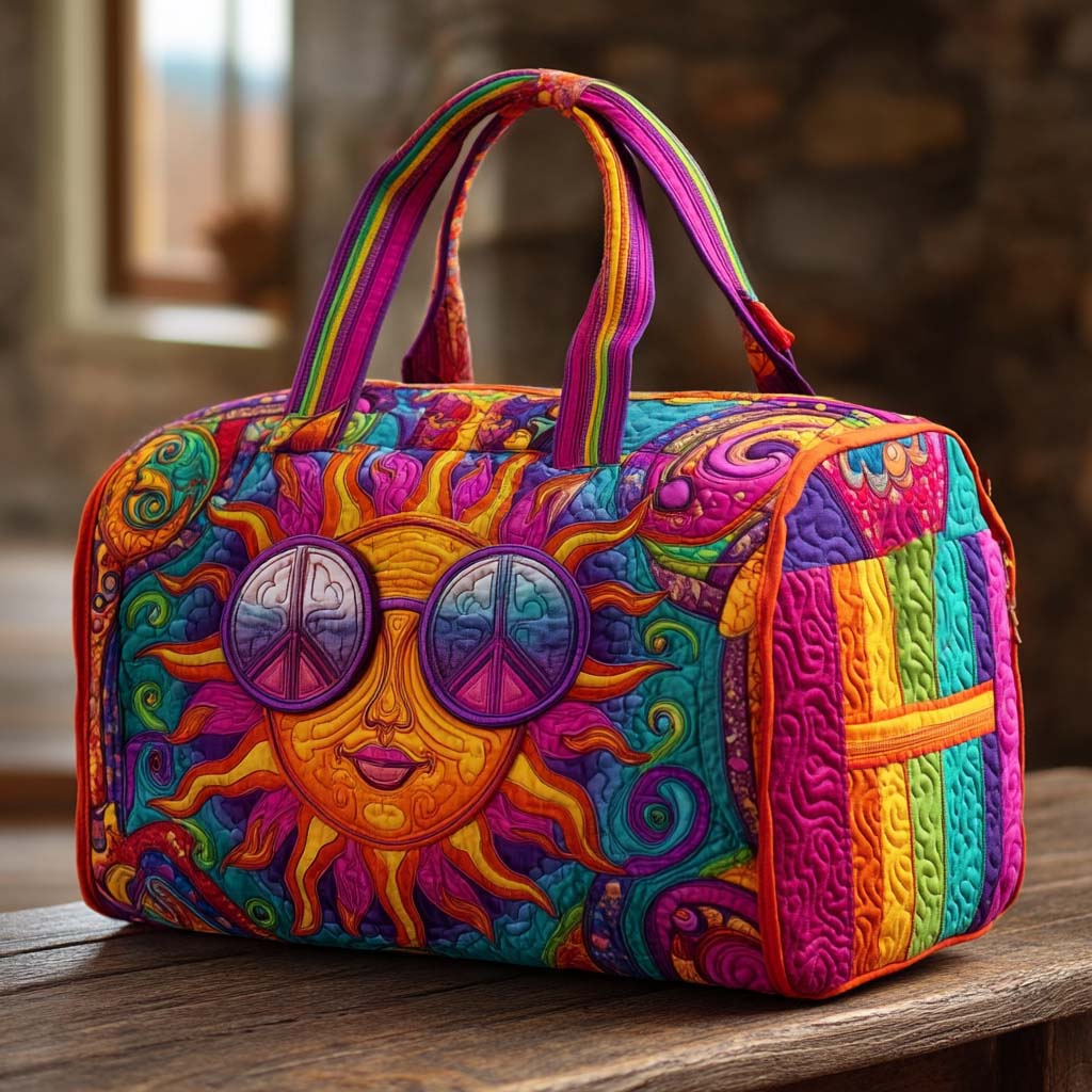 Sac de voyage matelassé Soleil Hippie Joyeux
